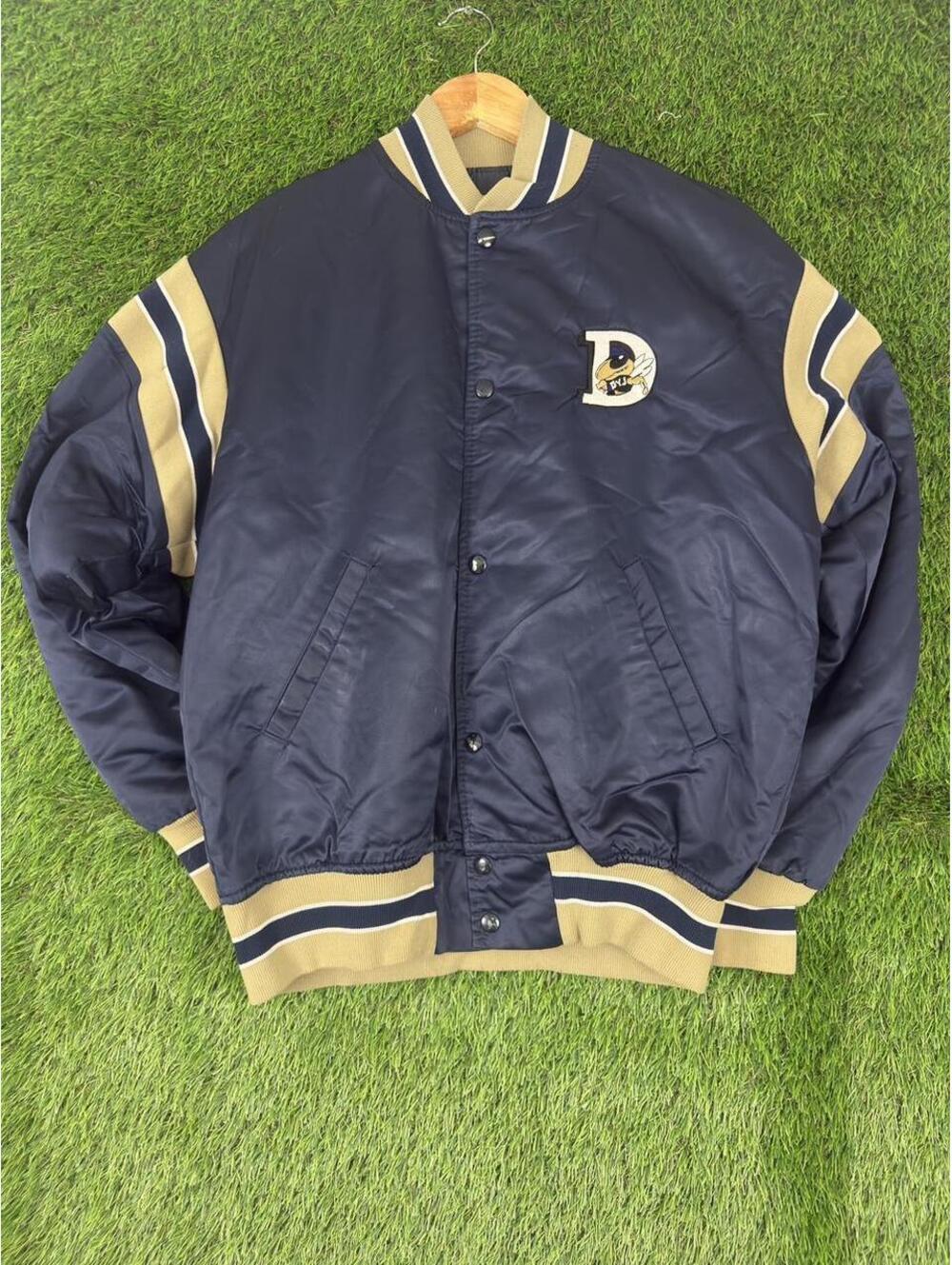 Vintage DeKalb Yellow Jackets satin bomber varsity jacket 🐝🔥
